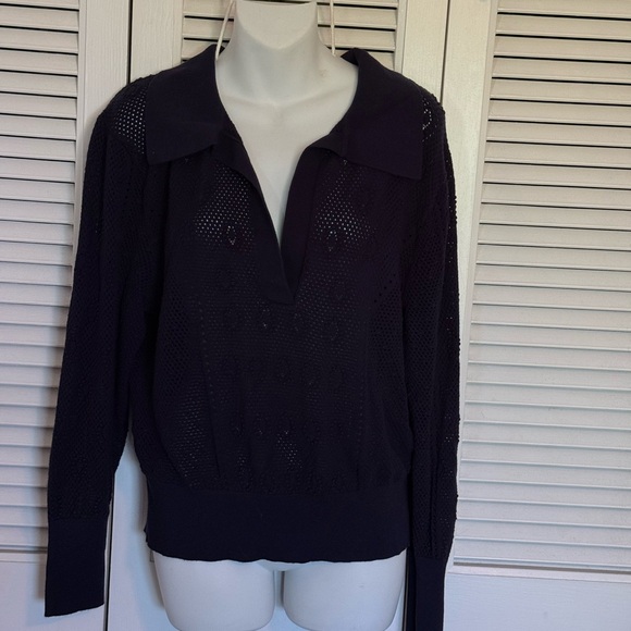 White House Black Market Sweaters - WHBM Women's Open-Knit Polo Sweater